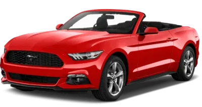 Red convertible car rental on a Punta Cana beach